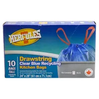 Clear Blue Recycling Kitchen Bags 10PK - Case of 24