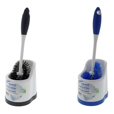Toilet Bowl Brush with Rim Scrubber (Assorted Colours) - Case of 18