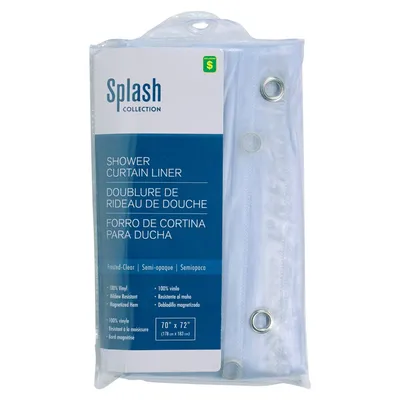 Frosted-Clear Shower Curtain Liner - Case of 24