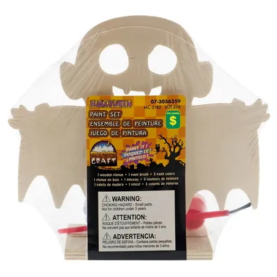 Natural Wood Craft Plaque Paint Set for Halloween - Case of 18