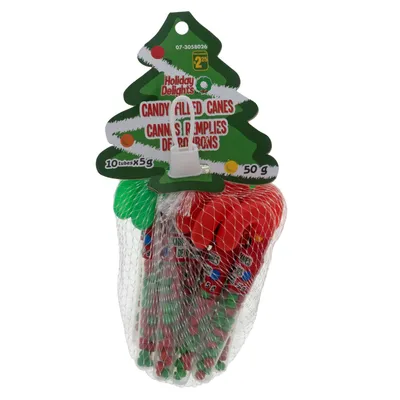 10Pk Christmas Mini Candy Filled Canes - Case of 24
