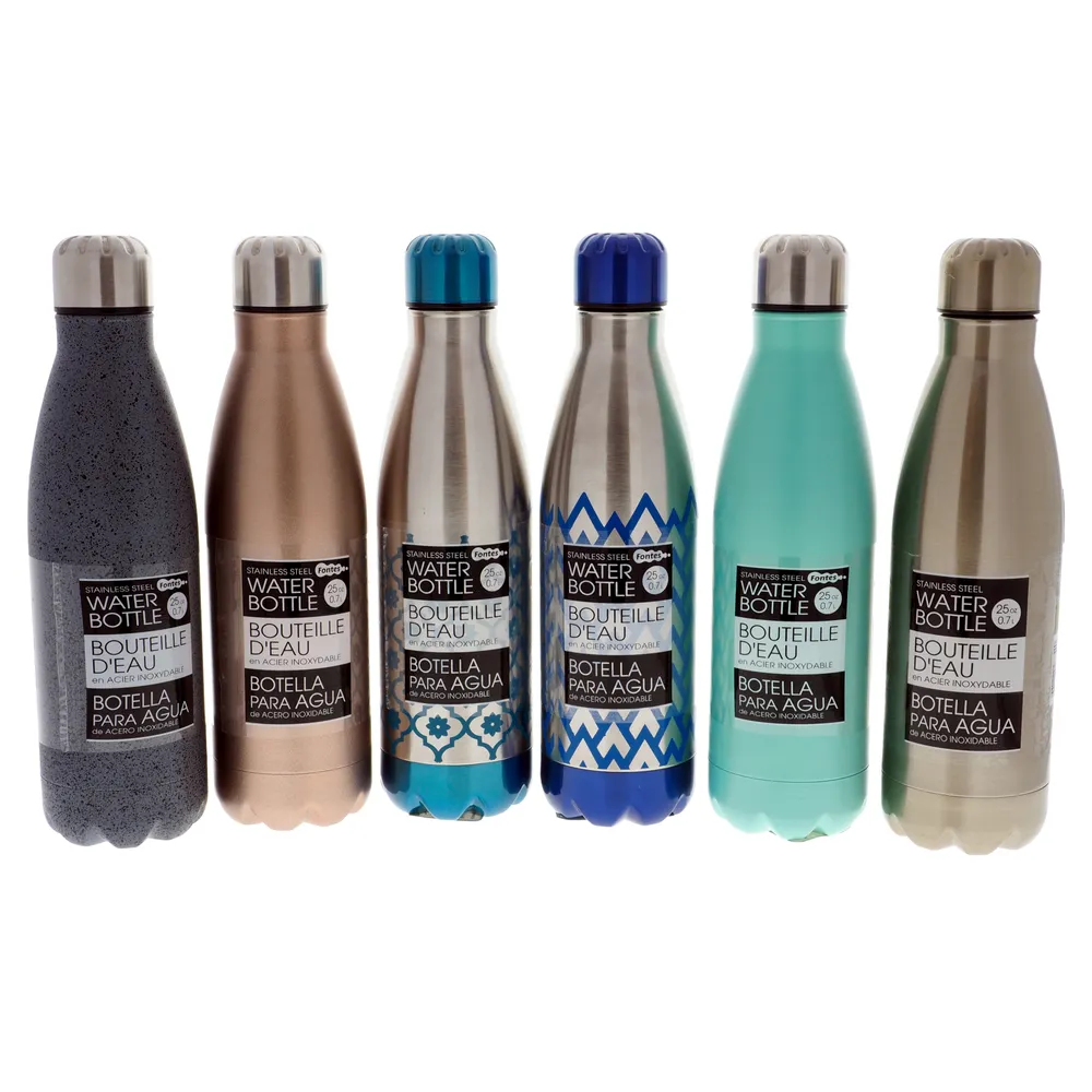Stainless Steel Water Bottle (Assorted Colours) - Case of 18