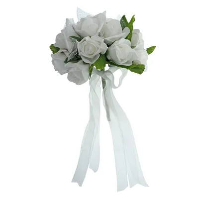 Wedding Bouquet with EVA Flowers and Ribbon - Case of 12