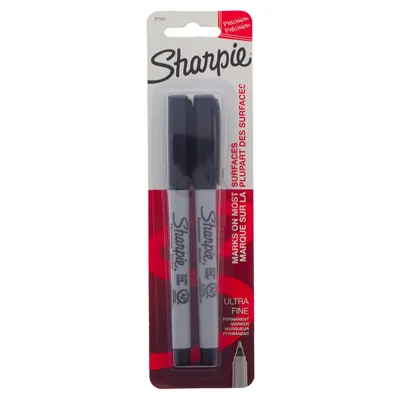 Black Ultra Fine Point Permanent Markers 2PK - Case of 6