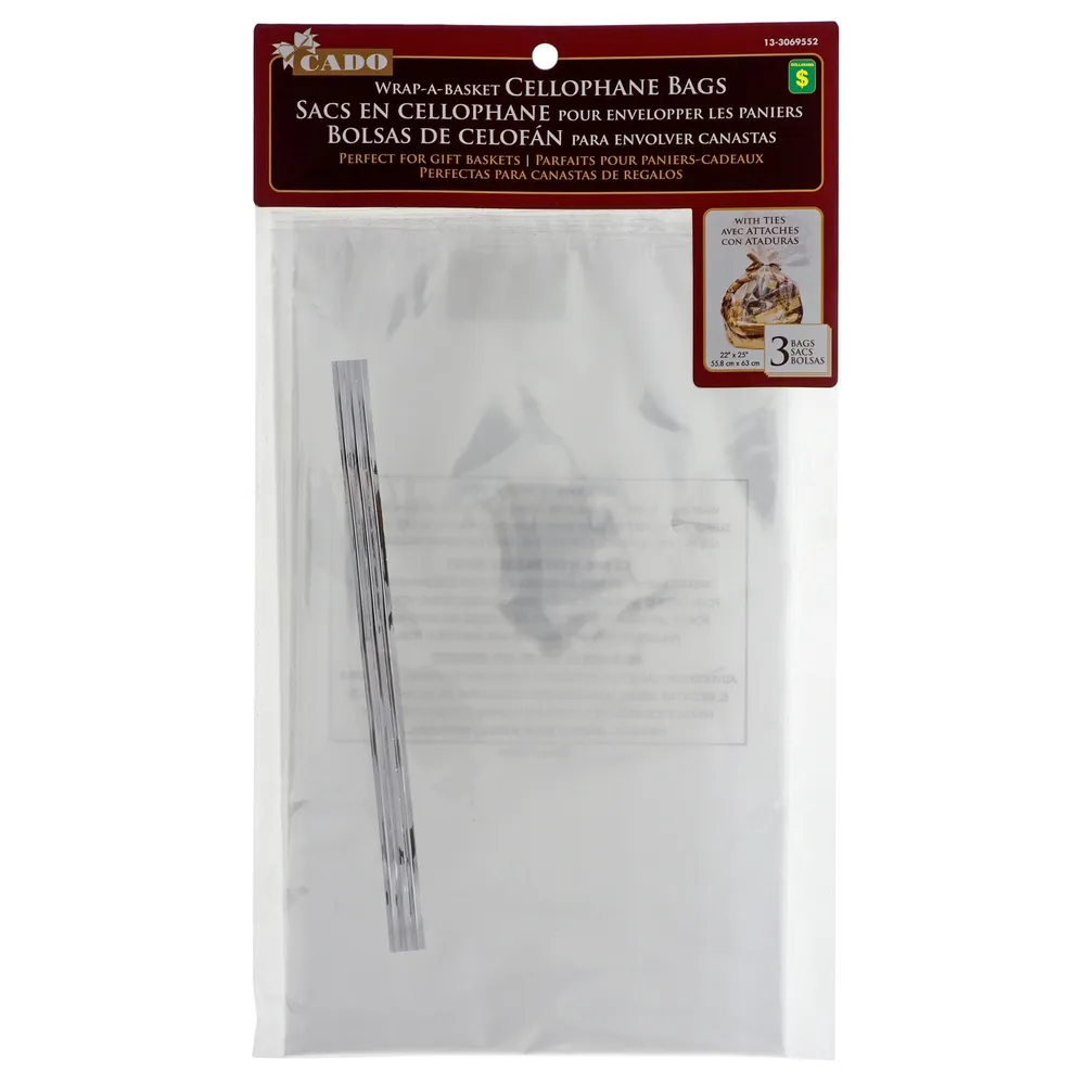 Dollarama 3PK Clear Cellophane Bags - Case of 24 | Hillside Shopping Centre