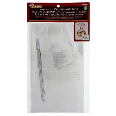 3PK Clear Cellophane Bags - Case of 24
