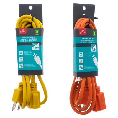 Extension Cord (Assorted Colours) - Case of 20