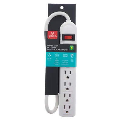 6 Outlet Power Bar with Surge Protection - Case of 24