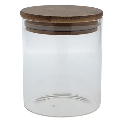 Glass storage jar with Bamboo lid - Case of 12