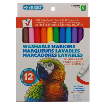 12PC Washable Markers - Case of 18