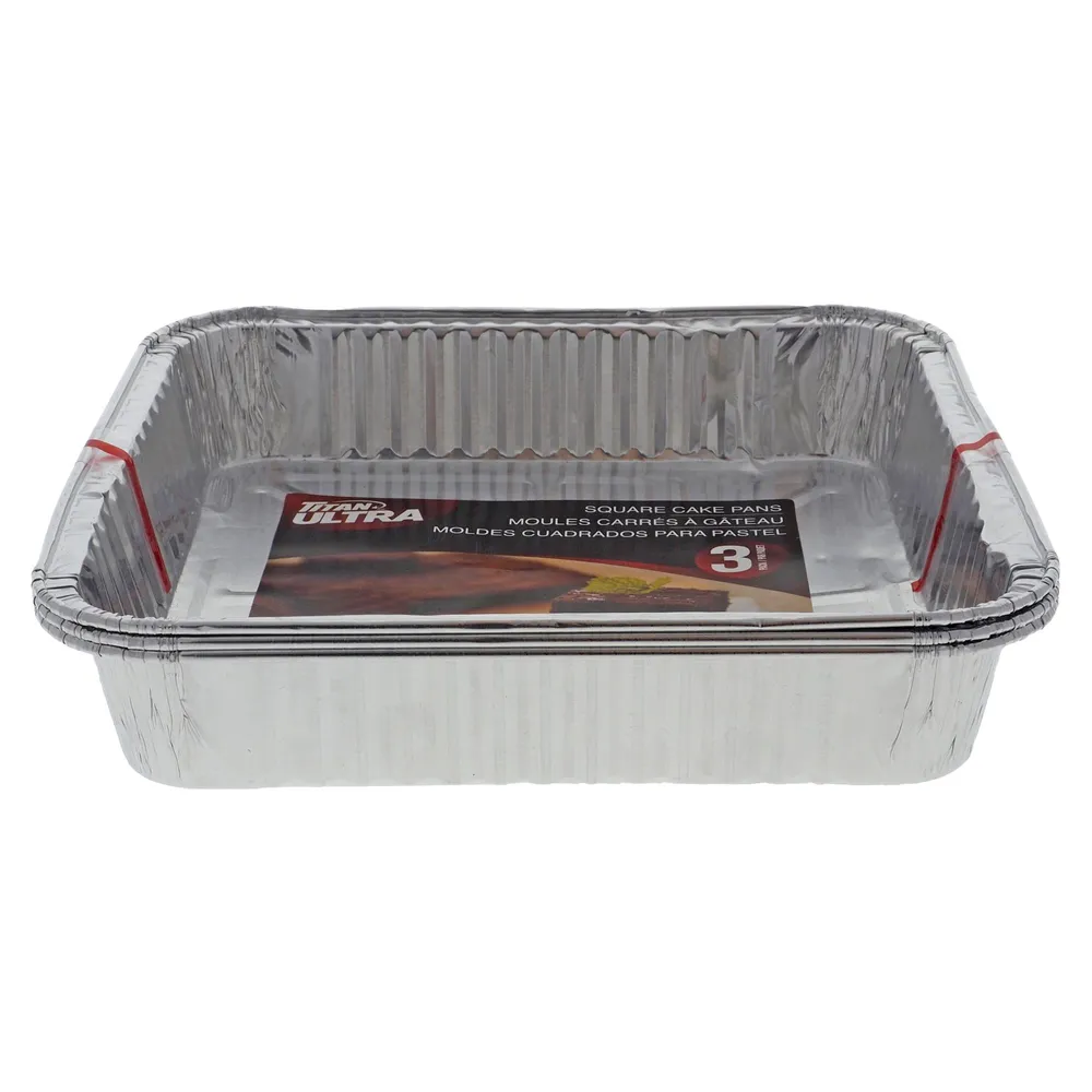 Dollarama 3PK Aluminum Square Cake Pans - 8 x 8 - Case of 48 | Hillside  Shopping Centre