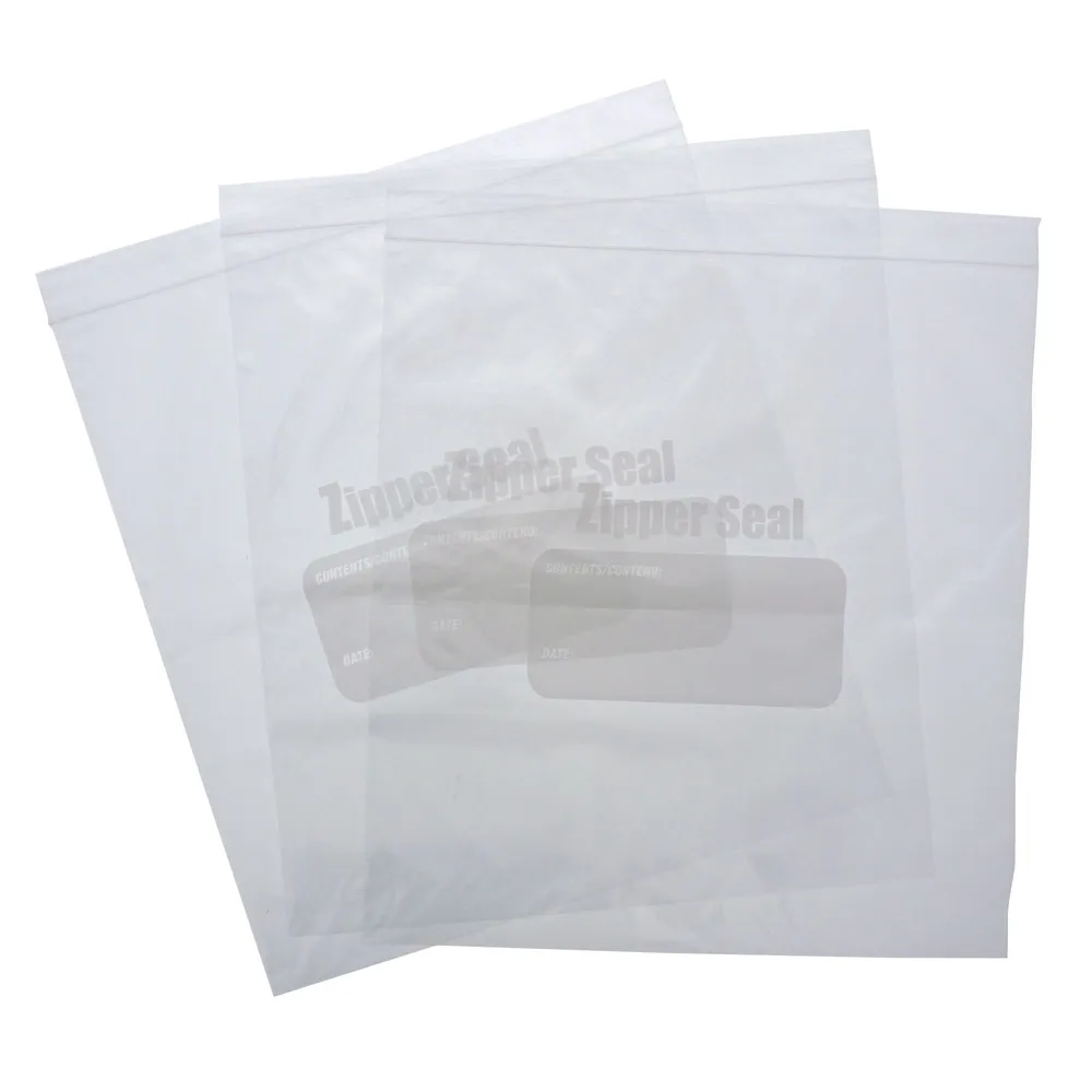 20PK Large Zipper Seal Food Storage Bags - Case of 48