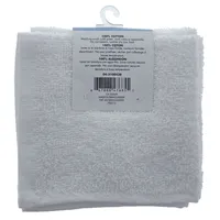 4PK White Cotton Facecloth - Case of 12