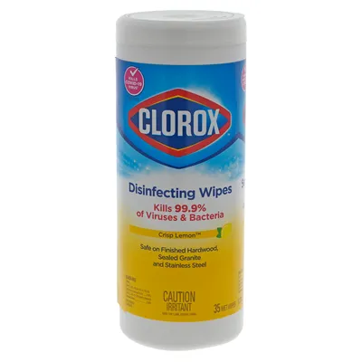 Clorox disinfecting wipes - Crisp Lemon - Case of 12