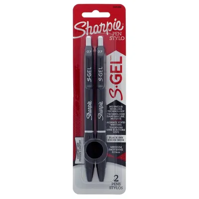 2PK Sharpie S-gel Black Pens - Case of 6