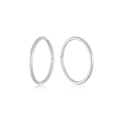 15mm sleepers earrings - 10K white Gold. Color: white | Doucet Latendresse