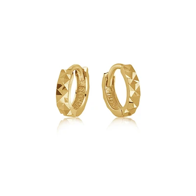 Hoop earrings with a diamond cut finish for babies - 14K yellow Gold. Color: yellow | Doucet Latendresse