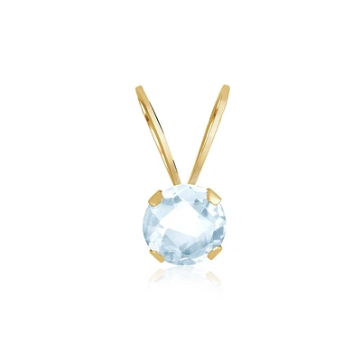 Pendentif pour enfant avec Aigue-marine véritable - Or jaune 14K. Color: jaune | Doucet Latendresse