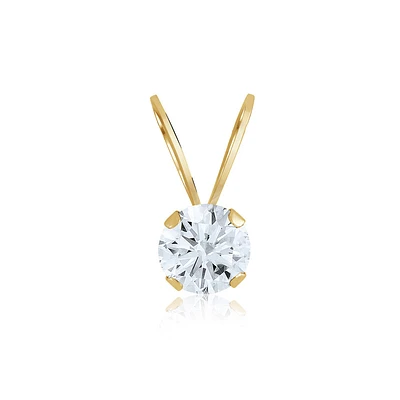 Pendant for children with Cubic Zirconia - 14K yellow Gold. Color: yellow | Doucet Latendresse