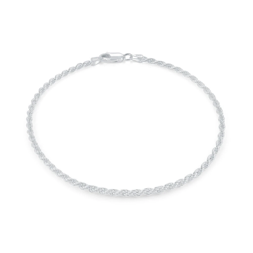 9'' Rope chain ankle bracelet - Sterling silver | Doucet Latendresse