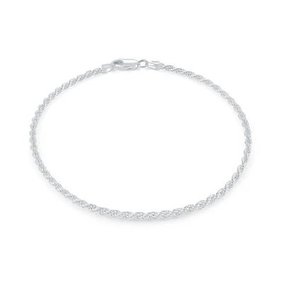 9'' Rope chain ankle bracelet - Sterling silver | Doucet Latendresse