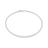 9'' Rope chain ankle bracelet - Sterling silver | Doucet Latendresse