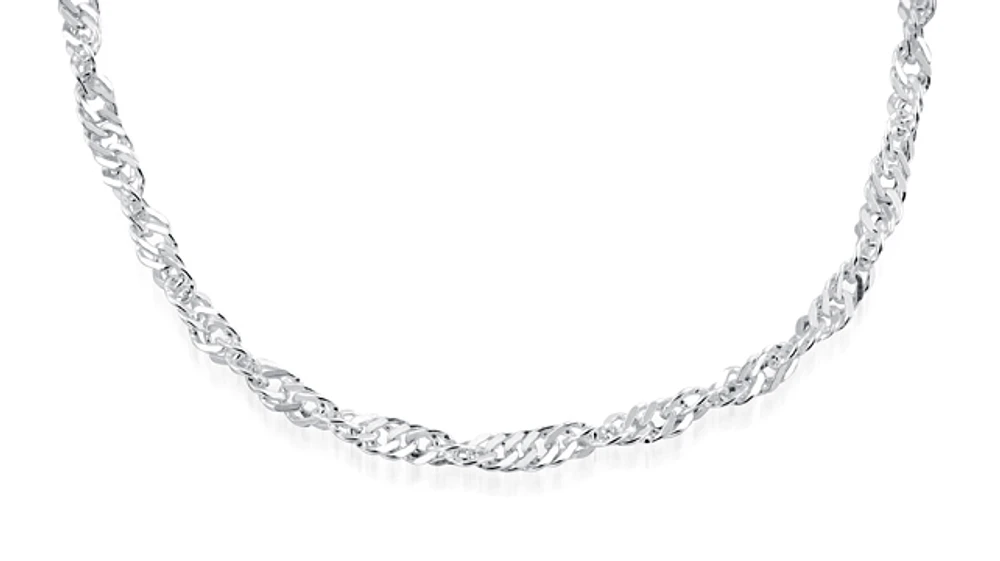 Chaîne singapour 18'' pour dame - Argent sterling. Color: argent | Doucet Latendresse