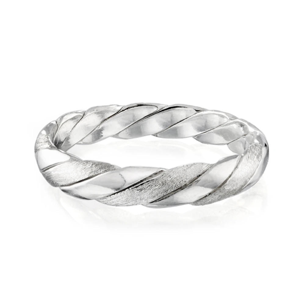 Jonc Tressé pour Dame en Argent Sterling. Color: blanc | Doucet Latendresse