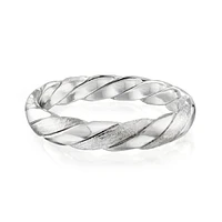 Jonc Tressé pour Dame en Argent Sterling. Color: blanc | Doucet Latendresse