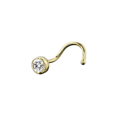 Piercing, Nose stud - 14K yellow Gold & 5pt diamond. Color: yellow | Doucet Latendresse