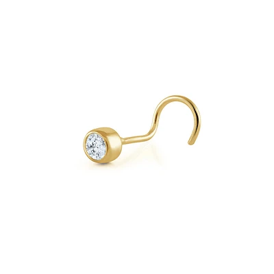 Piercing, Nose stud - 14K yellow Gold & Cubic zirconia. Color: yellow | Doucet Latendresse