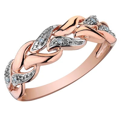 Ring set with diamonds 0.03 Carats T.W. Clarity:I Color:GH - in 10K pink Gold. Color: pink | Doucet Latendresse