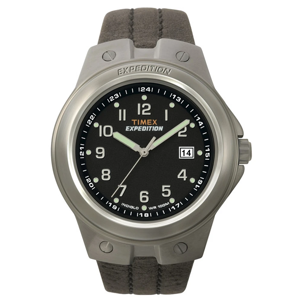 Timex Expedition Black Dial Watch – 43mm, 100m Water Resistant, Date Display, Indiglo | Doucet Latendresse