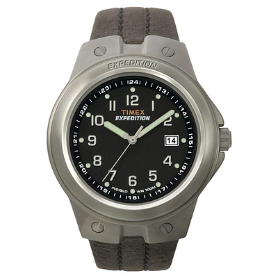 Timex Expedition Black Dial Watch – 43mm, 100m Water Resistant, Date Display, Indiglo | Doucet Latendresse