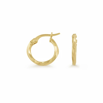 Hoop earrings for children - 10K yellow Gold. Color: yellow | Doucet Latendresse