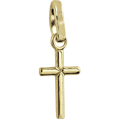 Cross pendant for children - 10K yellow polished Gold. Color: yellow | Doucet Latendresse