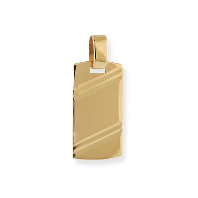 Rectangular identity medallion for engraving - 10K yellow Gold. Color: yellow | Doucet Latendresse