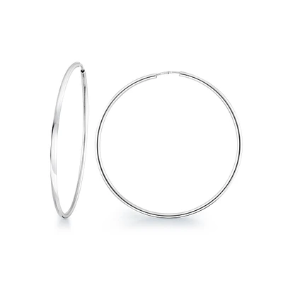 Hoop earrings - Sterling silver. Color: silver | Doucet Latendresse