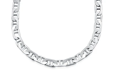 7'' Flat marina (Gucci style) bracelet for women  -  Sterling silver. Color: white | Doucet Latendresse