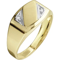 Bague avec deux triangles 10K en diamants. Color: jaune | Doucet Latendresse