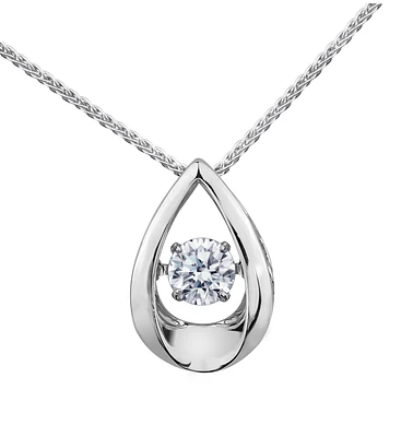 Pendentif Pendentif Éclat du Nord Diamant Dansant -  Or blanc 10K & Diamants Canadien totalisant 0.05 Carat - chaine 16'' incluse .. Color: blanc | Doucet Latendresse