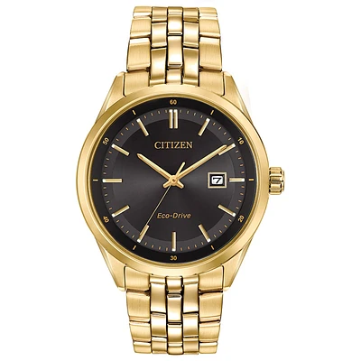 Montre Citizen Eco-Drive pour hommes - Cadran noir avec verre saphir - Fonctions: Date | Doucet Latendresse