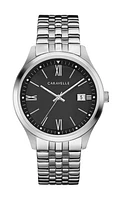 Montre Caravelle NY pour homme - Acier inoxydable & Cadran noir à chiffres romains | Doucet Latendresse