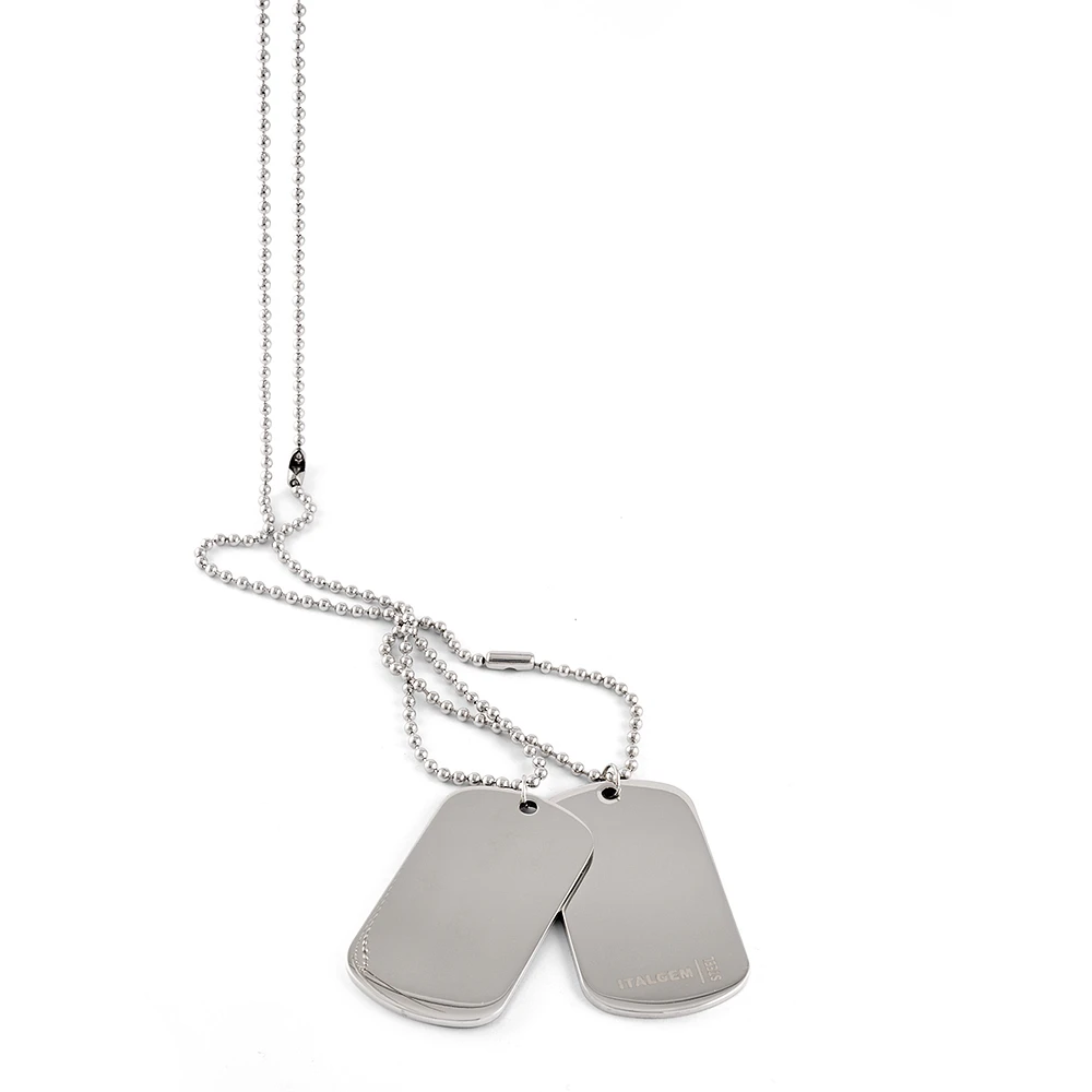 Collier à Plaques - Acier inoxydable. Color: argent | Doucet Latendresse