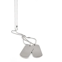 Collier à Plaques - Acier inoxydable. Color: argent | Doucet Latendresse