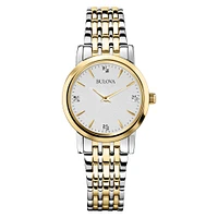 Montre Bulova à quartz pour femme - Cadran blanc-argenté | Doucet Latendresse