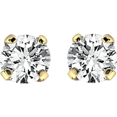 Stud Earrings - 14K yellow Gold & Diamonds 5pts.. Color: yellow | Doucet Latendresse