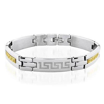 Bracelet en acier inoxydable avec or 18K. Color: blanc | Doucet Latendresse