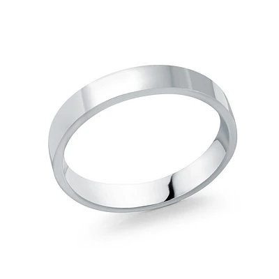 Jonc plat en argent sterling. Color: blanc | Doucet Latendresse