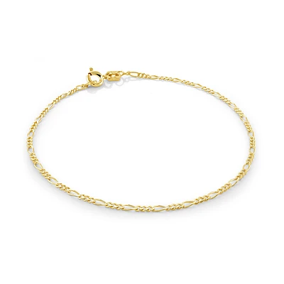 7'' Figaro bracelet for women - 10k yellow Gold. Color: yellow | Doucet Latendresse